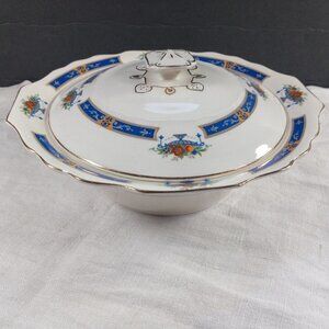 Myott Serving Dish Server MYO100 Fruit in Urn Blue Band Staffordshire England